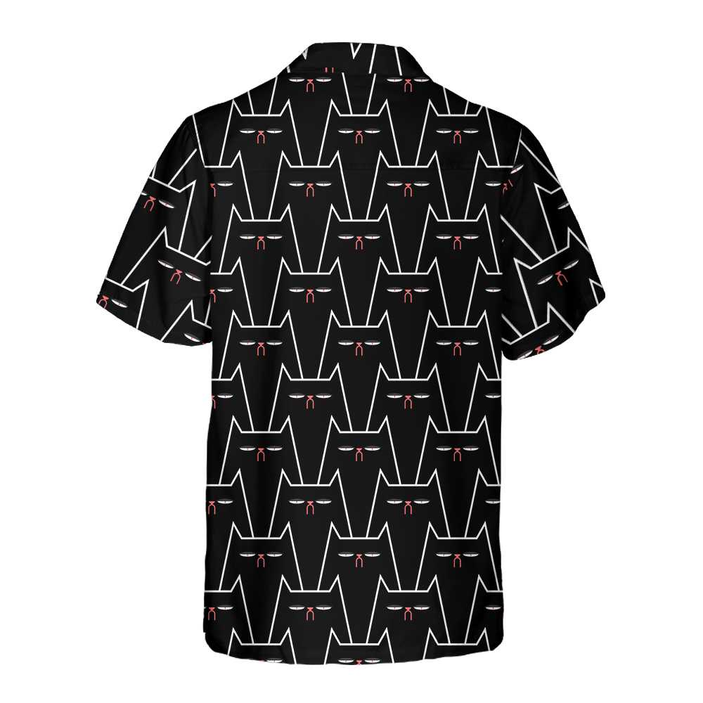 Funny Black Cat Pattern Funny Themed Hawaiian Shirt