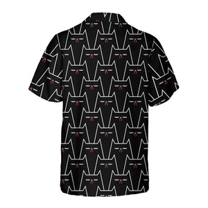 Funny Black Cat Pattern Funny Themed Hawaiian Shirt