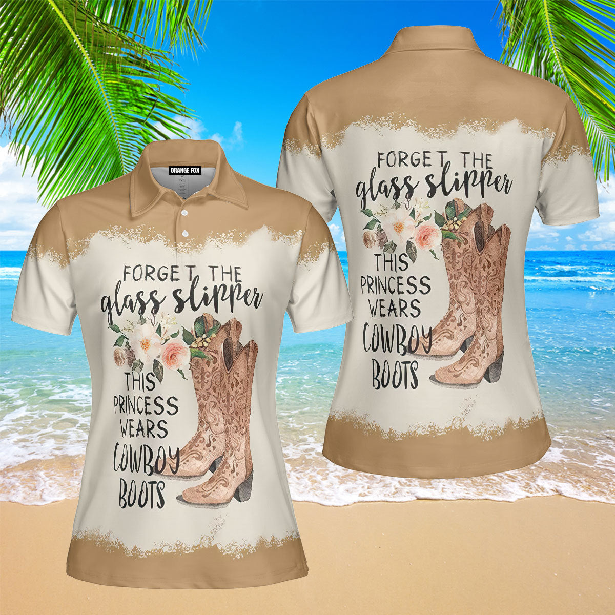 This Princess Wears Cowboy Boots White Brown Boots Polo Shirt For Women