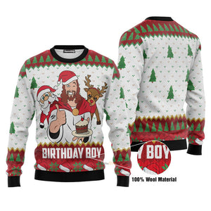 Jesus Birthday Boy Ugly Christmas Sweater