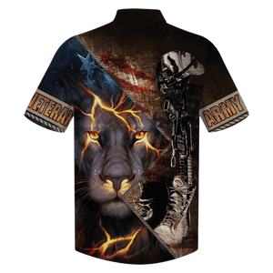 Us Army Veteran Lion - Hawaiian Shirt