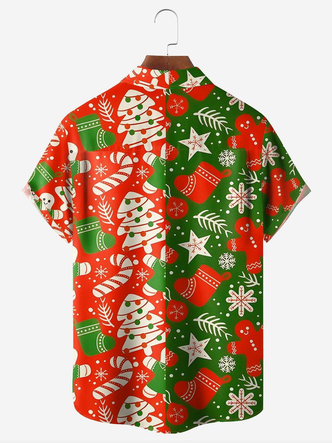 Christmas Pine Tree, Socks And Snowflake - Hawaiian Shirt