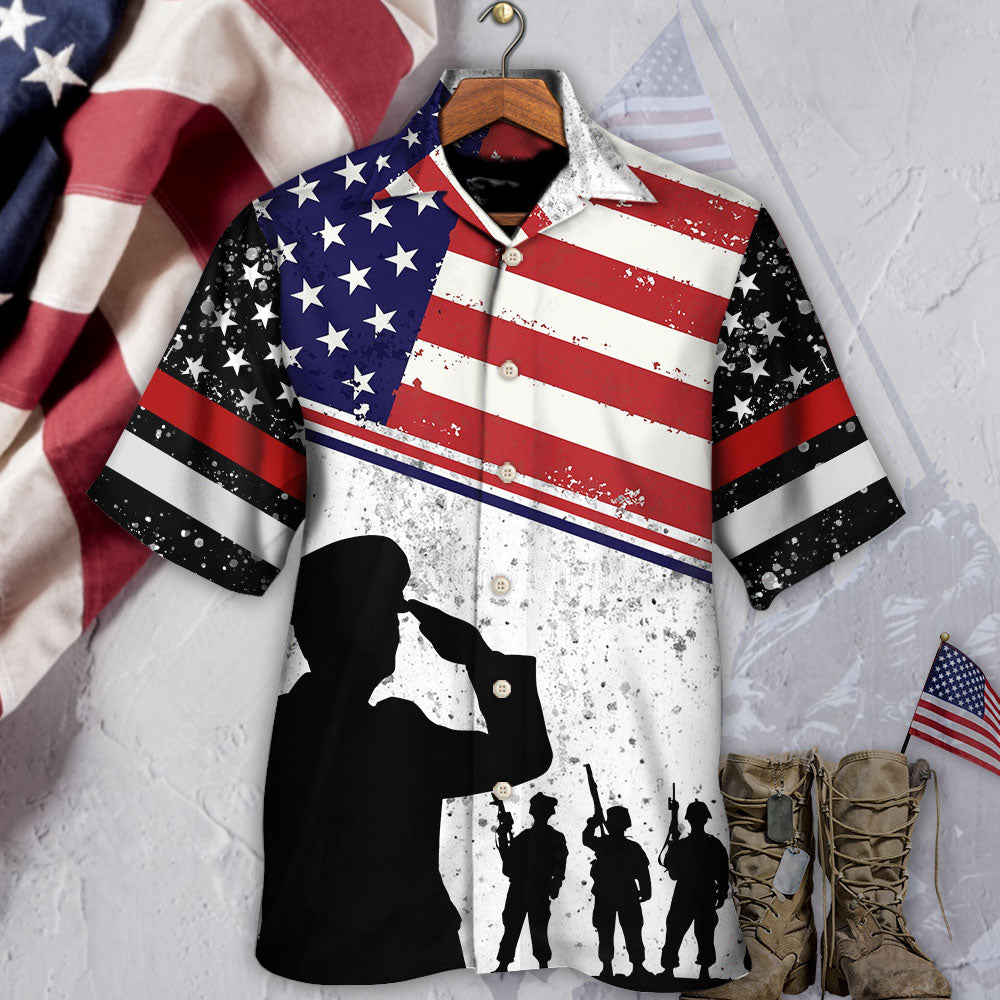 Veteran I Am A Dad Grandpa And A Veteran With Usa Flag - Gift For Dad - Hawaiian Shirt