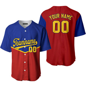 Personalized Gold Blue Yellow Pipping Baseball Tee Jersey