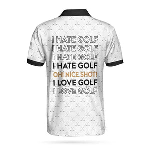 I Hate Golf Oh Nice Shot Shirt For Men