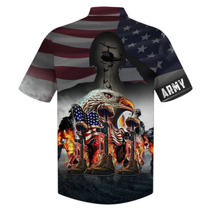 Army Us War Eagle And Veteran - Hawaiian Shirt