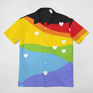 Men's Casual Button Down Pride Month Rainbow LGBT - Hawaiian Shirt 