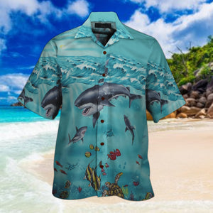 Shark Swimming 3D Print - Hawaiian Shirt