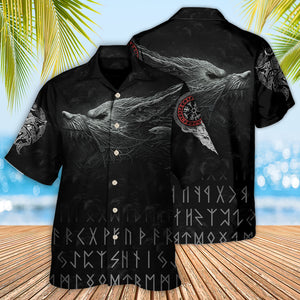 Viking Warrior Blood Black Pattern - Hawaiian Shirt