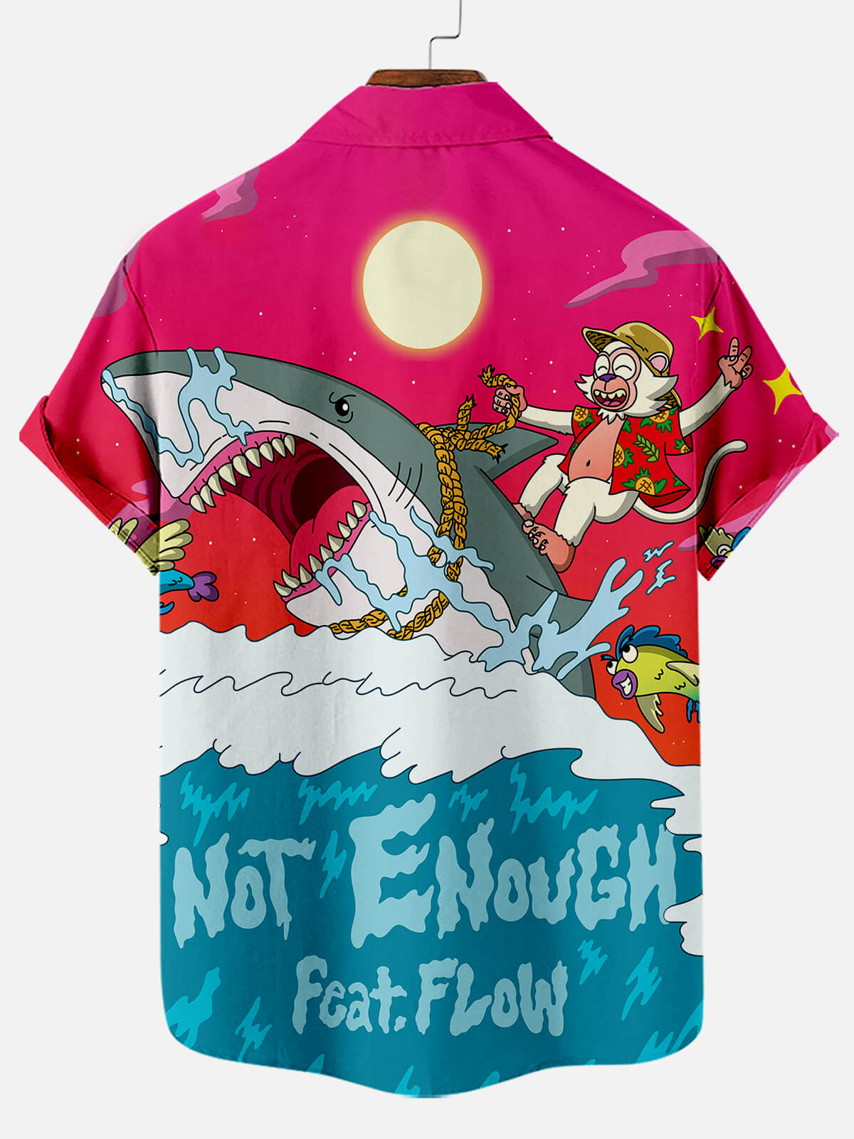 Not Enough Feat Flow Great White Shark - Hawaiian Shirt