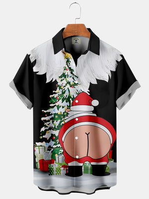 Funny Christmas Santa Claus And His Gifts On The Xmas Tree - Hawaiian Shirt