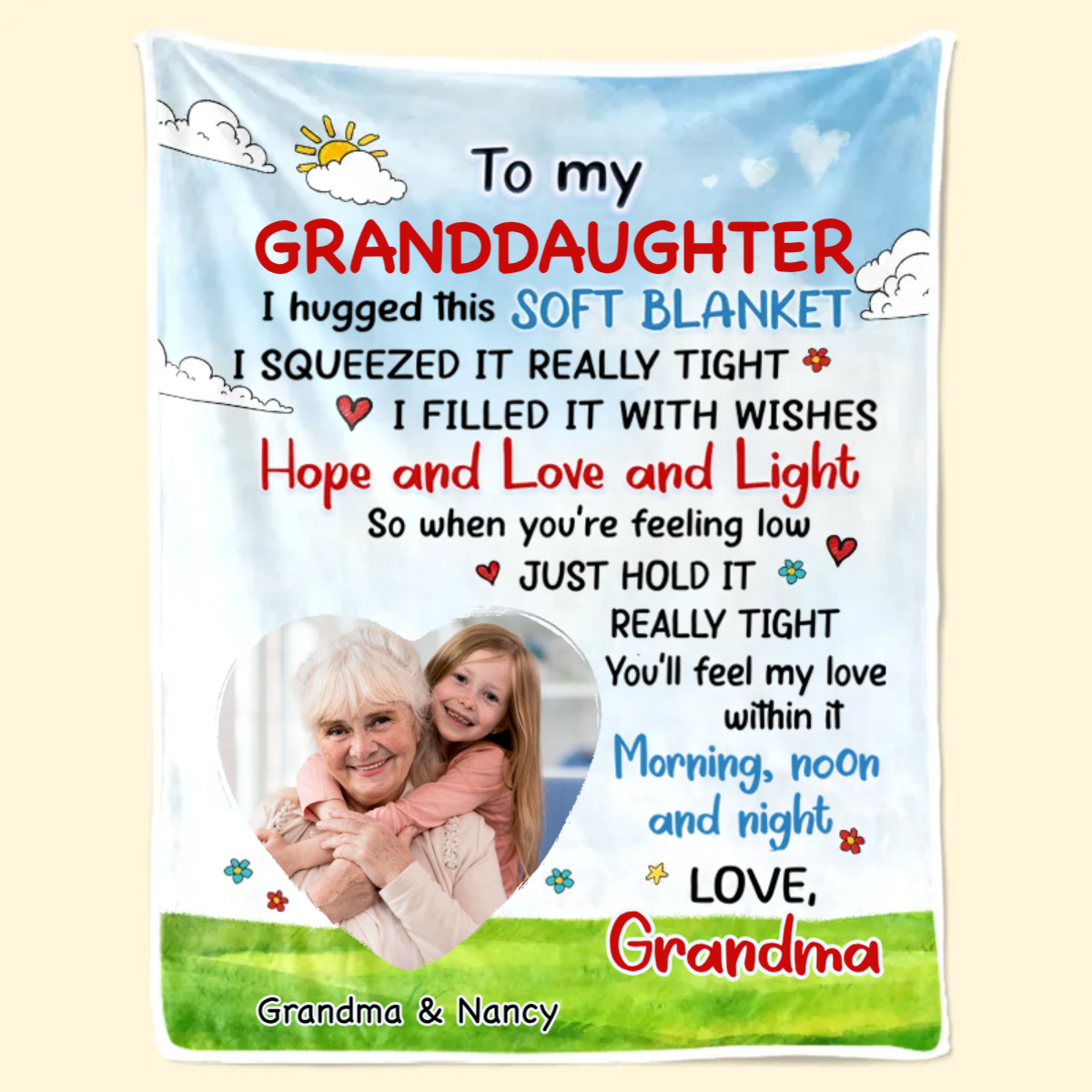 Custom Photo To My Special Granddaughter - Christmas Gift From Mom, Grandma - Personalized Blanket