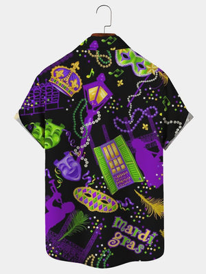 Mardi Gras Door Mask Dark - Hawaiian Shirt