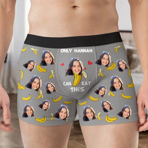 Custom Photo Only You Can Eat This Naughty - Gift For Husband, Boyfriend - Personalized Men's Boxer Briefs