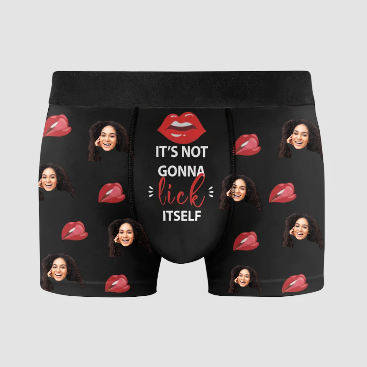 Custom Photo It's Not Gonna Lick Itself- Gift For Husband, Boyfriend - Personalized Men's Boxer Briefs