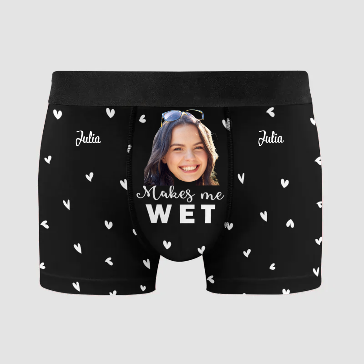 Custom Photo She Makes Me Wet - Gift For Husband, Boyfriend - Personalized Men's Boxer Briefs