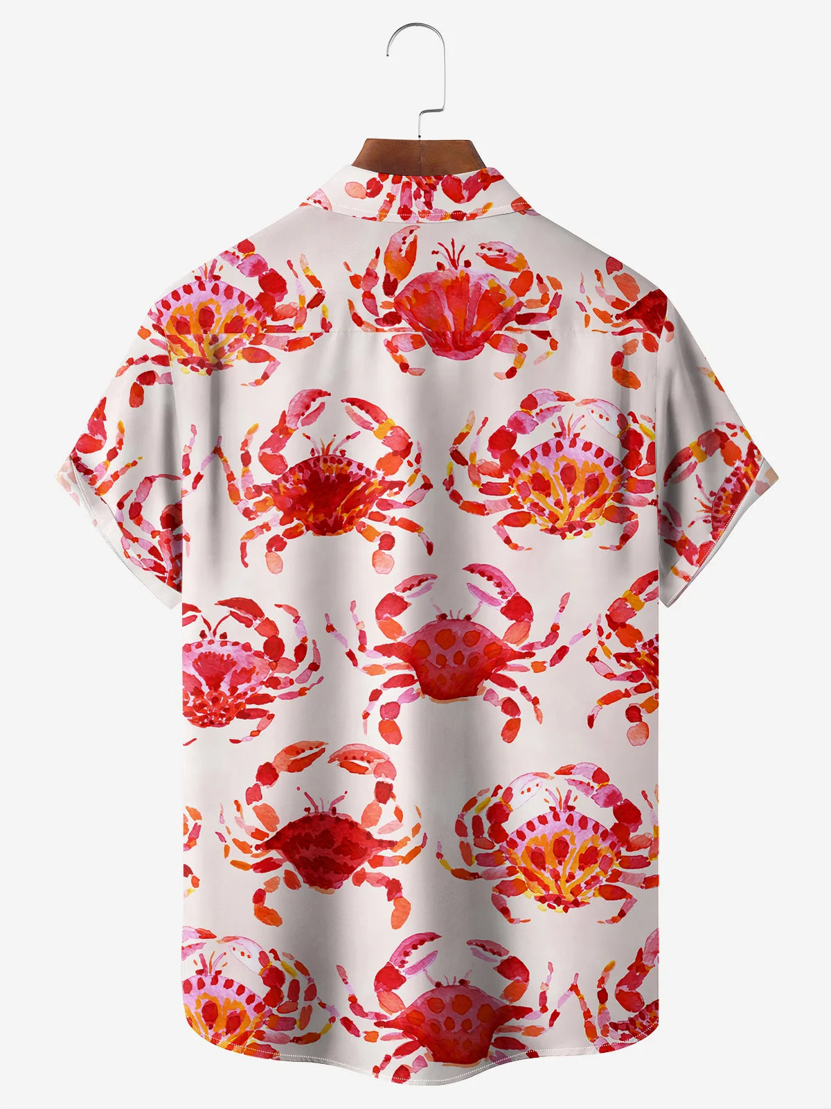 Marine Red Crab Pattern Short Sleeve - Hawaiian Shirt