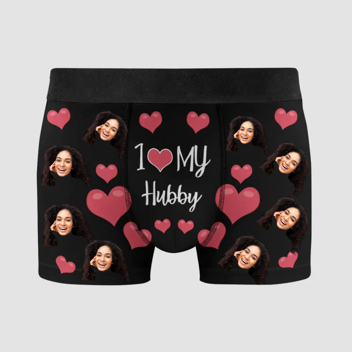 Custom Photo I Love My Hubby - Gift For Husband - Personalized Men's Boxer Briefs