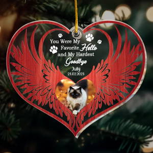 Custom Photo You Were My Favorite Hello - Pet Memorial Gift - Personalized Custom Shaped Acrylic Ornament