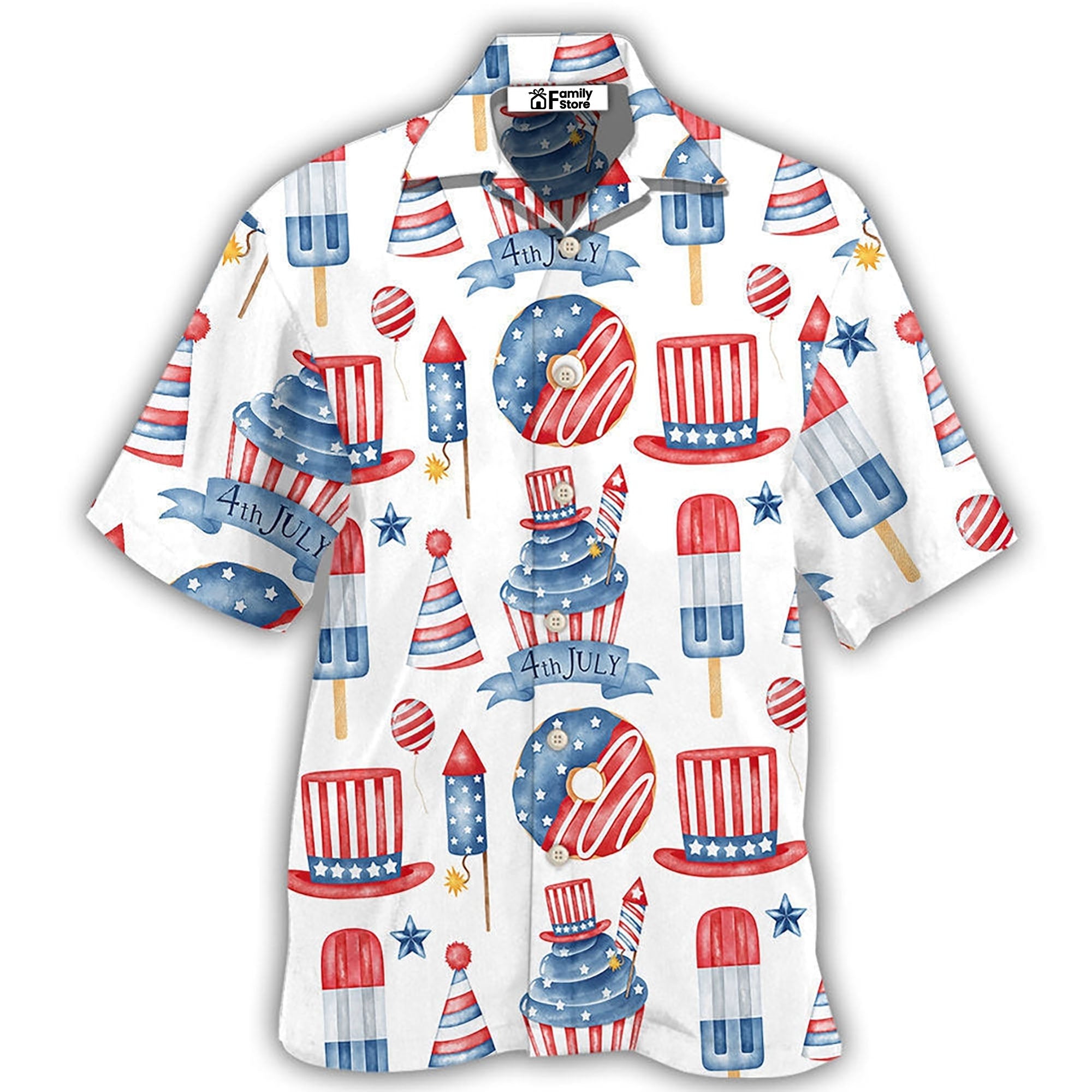 America Independence Day Art Style -  Hawaiian Shirt