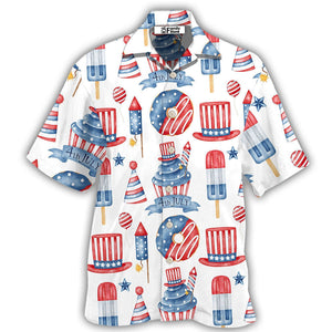 America Independence Day Art Style -  Hawaiian Shirt