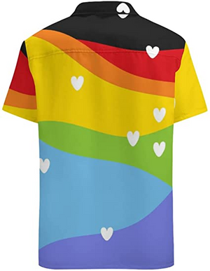 Men's Casual Button Down Pride Month Rainbow LGBT - Hawaiian Shirt 