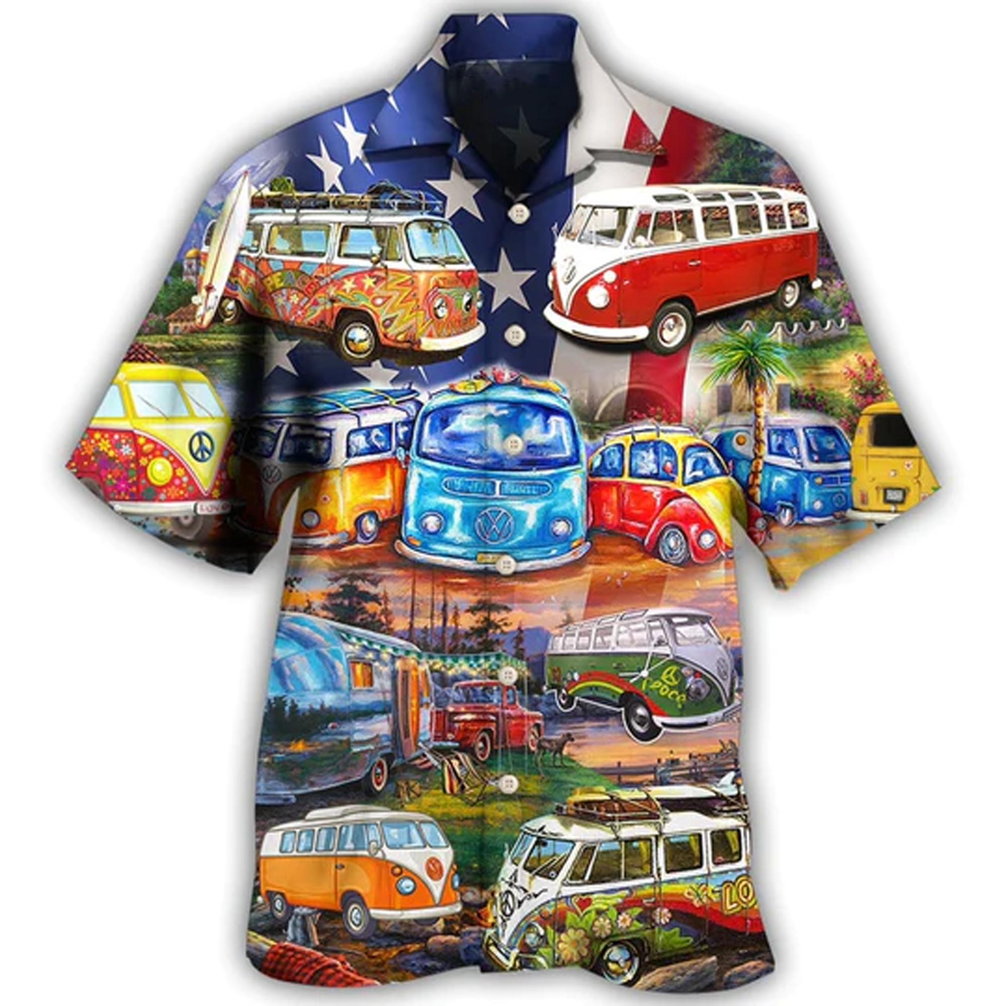 Camping Independence Day America - Hawaiian Shirt