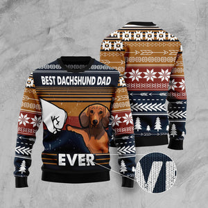 Best Dachshund Dad Ever Ugly Christmas Sweater