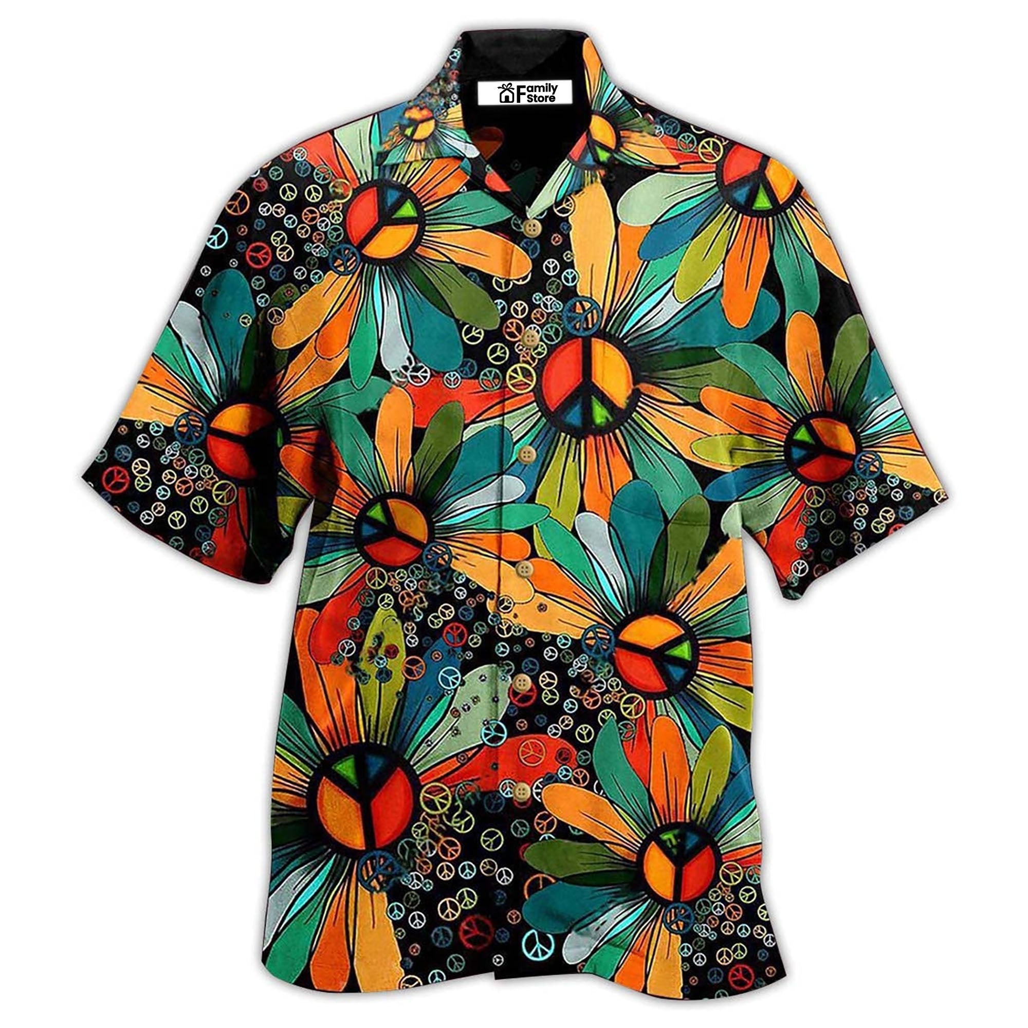 Hippie Peace Floral Style - Hawaiian Shirt