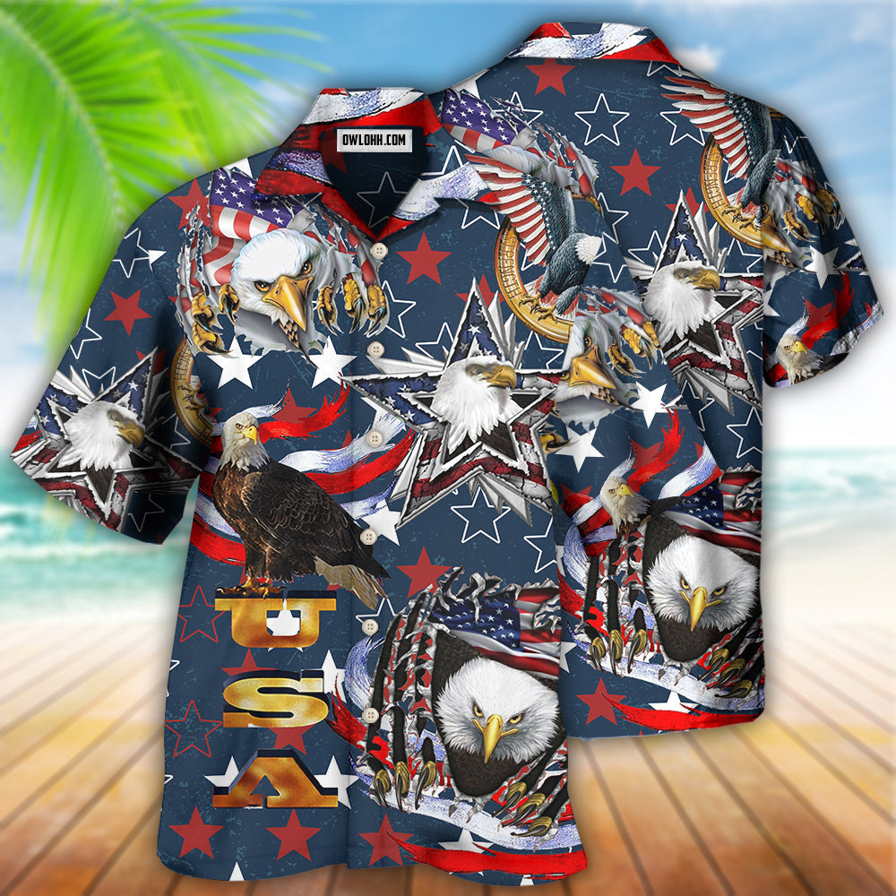 America Love Eagle Freedom Happy Independence Day - Hawaiian Shirt