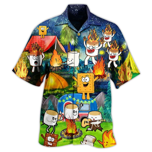 Camping Chocolate Marshmallow Fire - Hawaiian Shirt