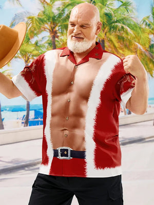 Christmas Santa Claus With Abs - Costume Cosplay Hawaiian Shirt