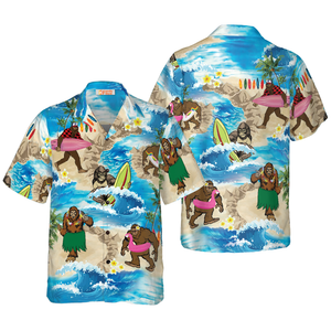 Bigfoots Are On Summer Vacation - Gift For Men And Women - Hawaiian Shirt