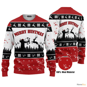 Hobby Merry Huntmas Hunting Ugly Christmas Sweater