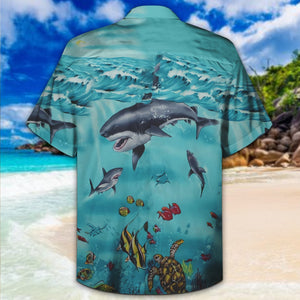 Shark Swimming 3D Print - Hawaiian Shirt