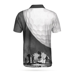 Golf Ball And Smoke Background Smoke Golf Player Best Polo Shirt For Men