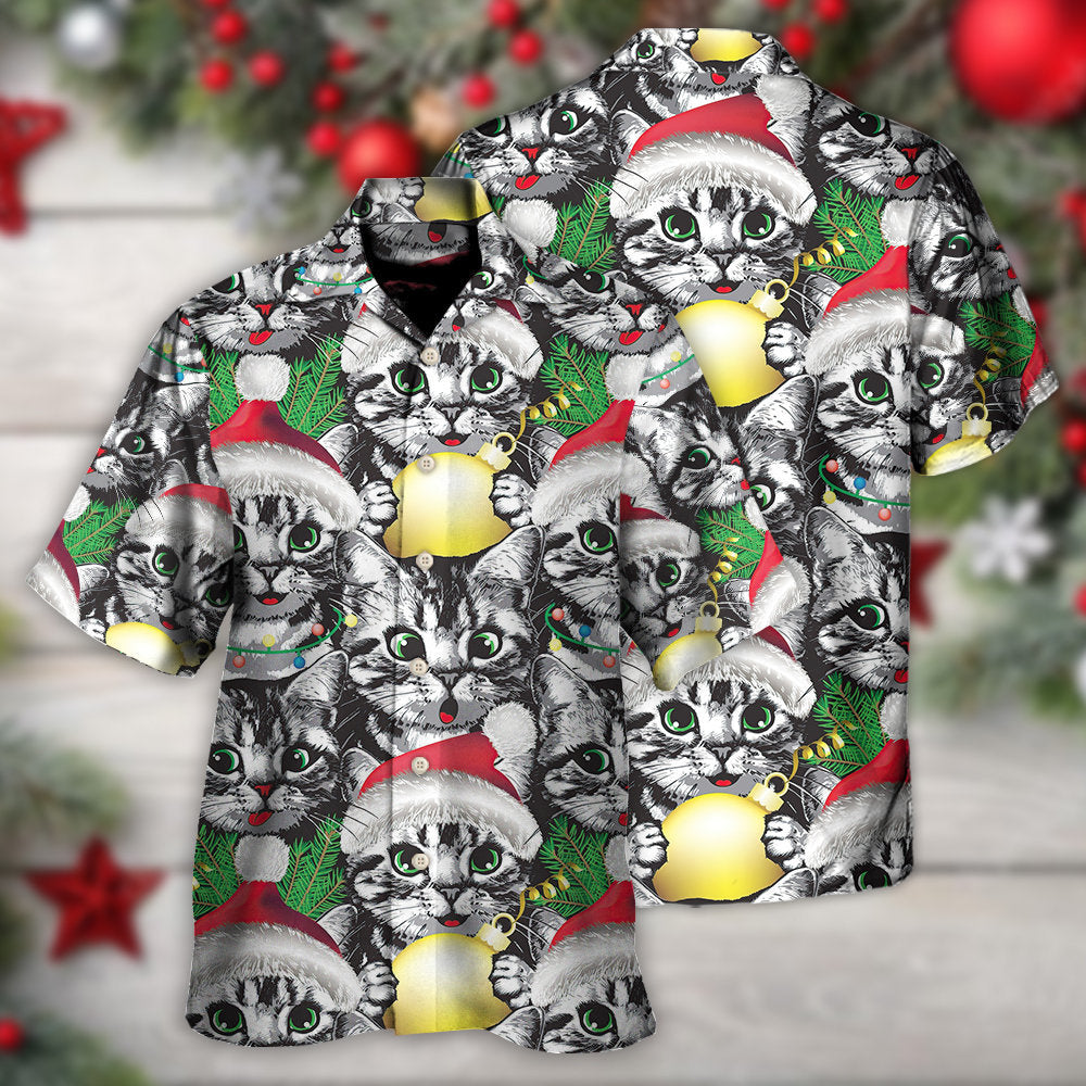 Meowy Christmas Xmas Cat Lover - Hawaiian Shirt