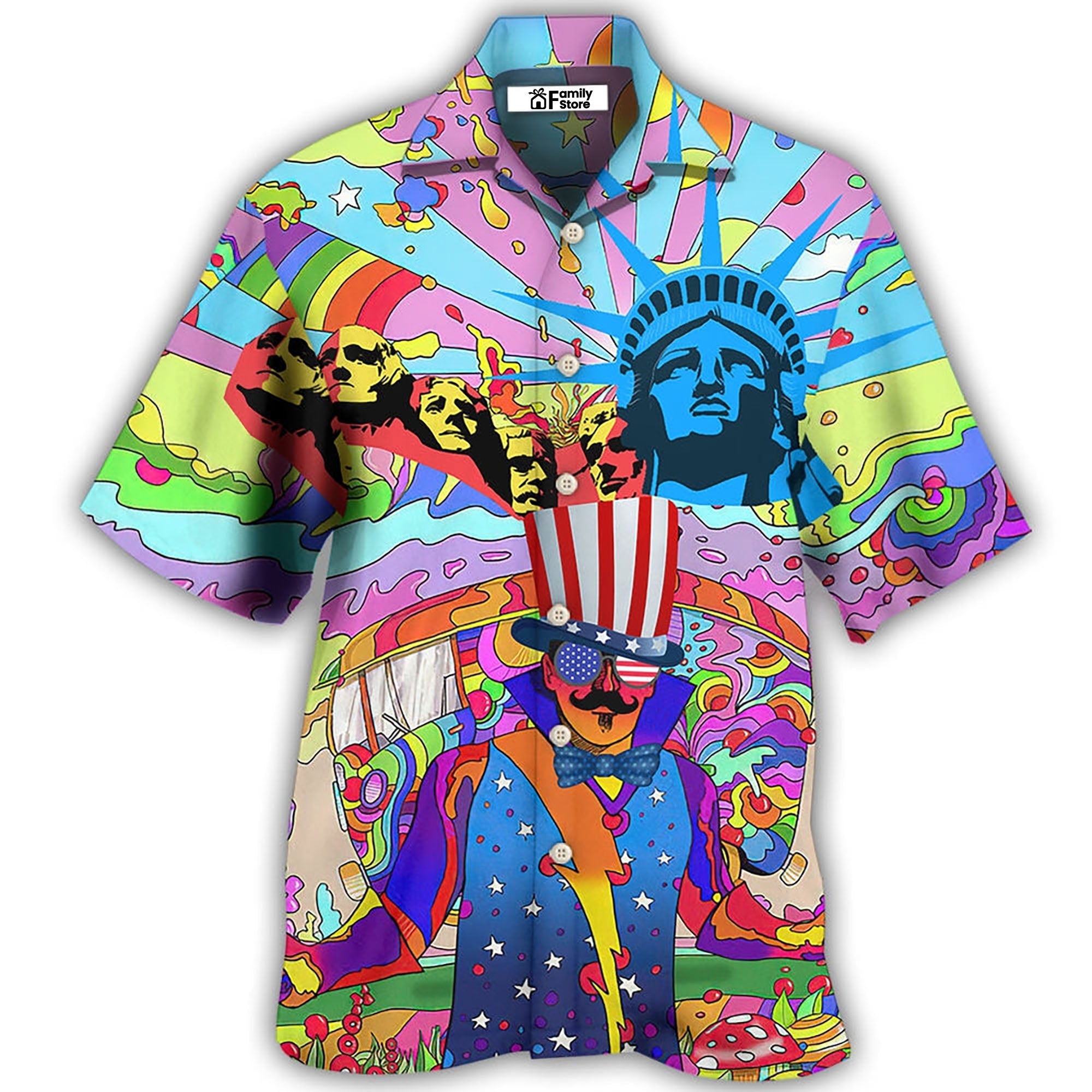 Hippie Independence Day America - Hawaiian Shirt