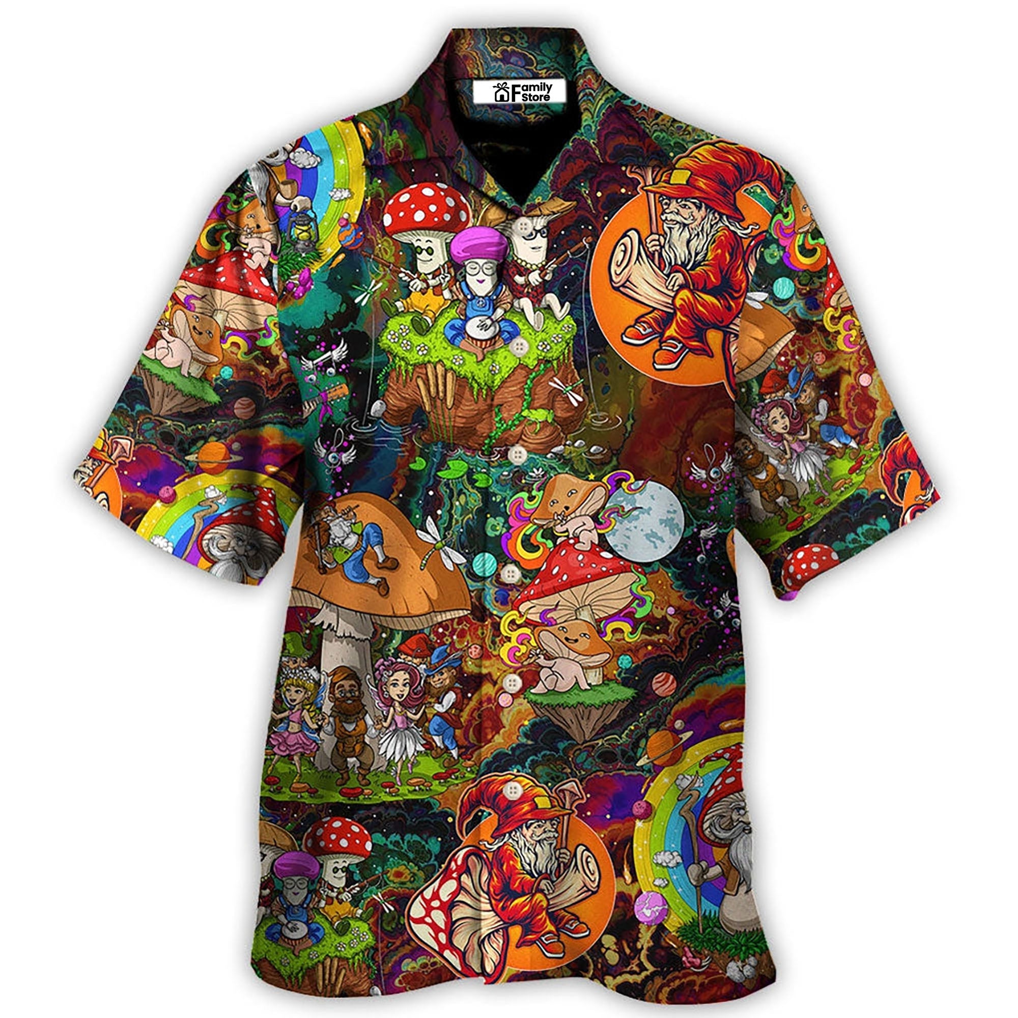 Hippie Mushroom Trippy Colorful Lover - Hawaiian Shirt