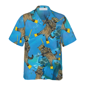 Cat Diver Hawaiian Shirt