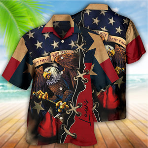 America Texas Eagle Peace Life Style - Personalized Hawaiian Shirt