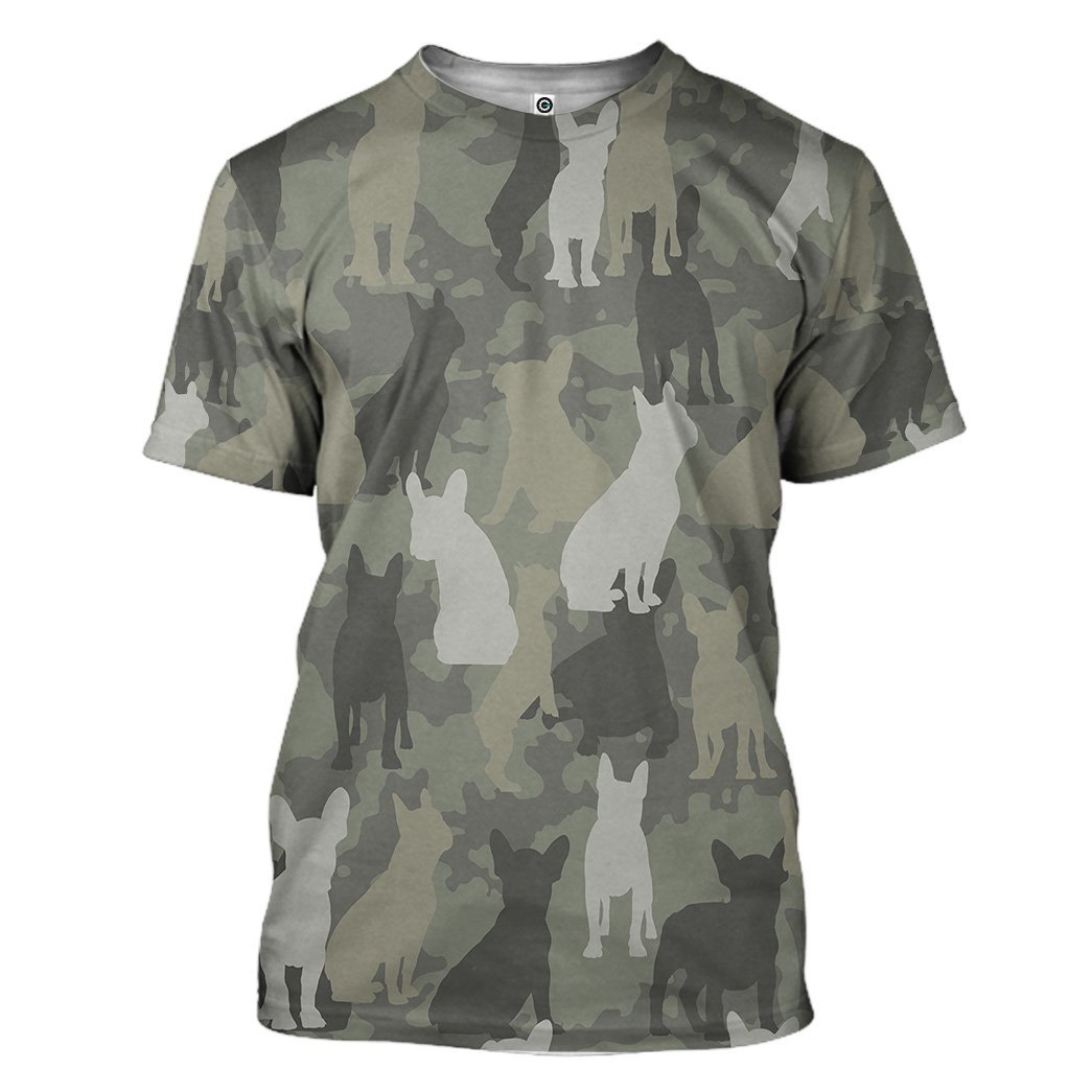 French Bulldog Camo T-Shirt 3D For Men & Women