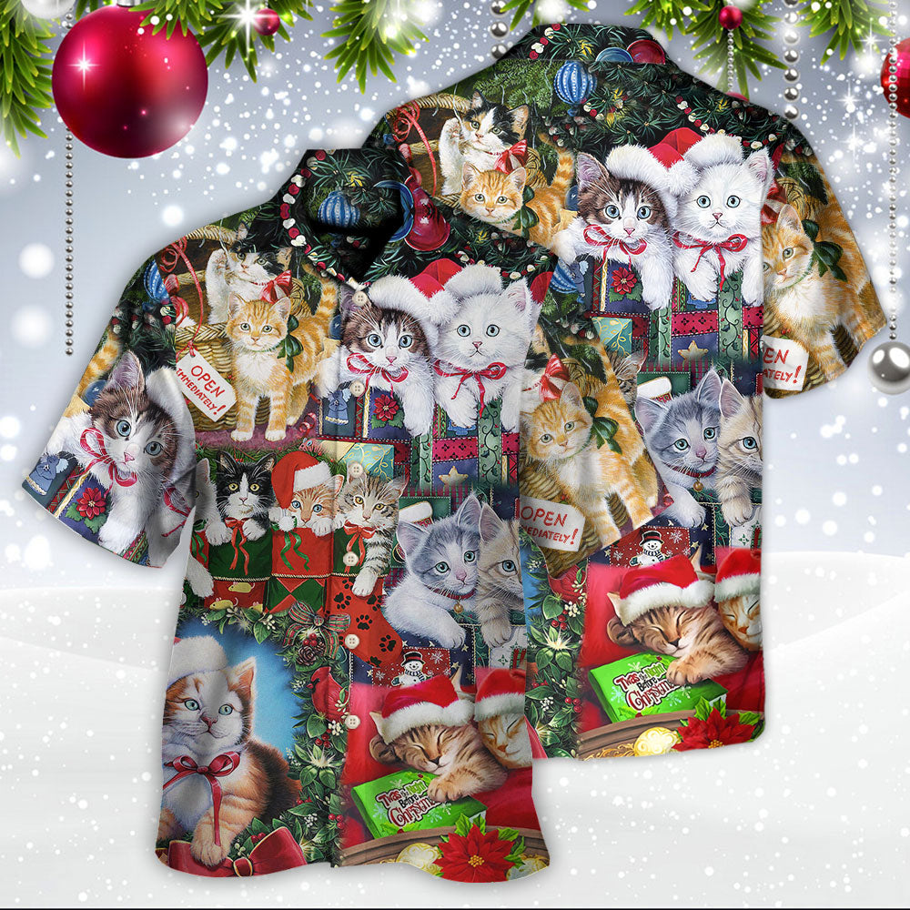 Cat Christmas Tree Merry Xmas - Gift For Men And Women -  Hawaiian Shirt