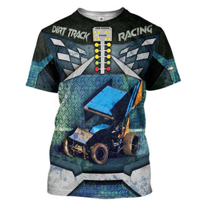 Dirt Track Racing T-Shirt 3D For Men & Women