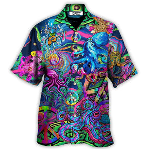 Hippie Funny Octopus Colorful Tie Dye Style 4 - Hawaiian Shirt