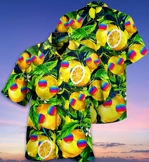 Hippie Funny Lemon Peace - Hawaiian Shirt