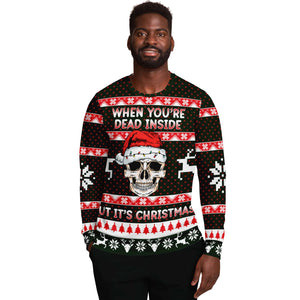 When You Dead Inside But It's Christmas Skull Ugly Sweater