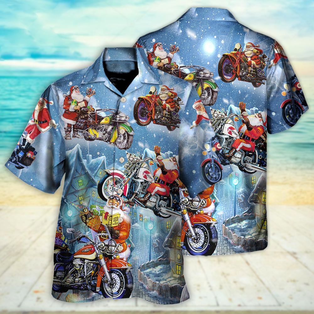 Christmas Santa Driving Happy Holidays - Hawaiian Shirt