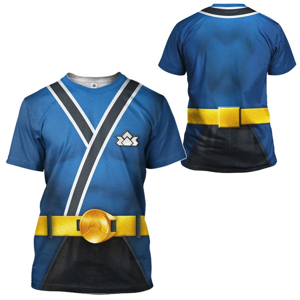 Power Rangers Samurai Blue Costume Cosplay - T-Shirt PRHS60