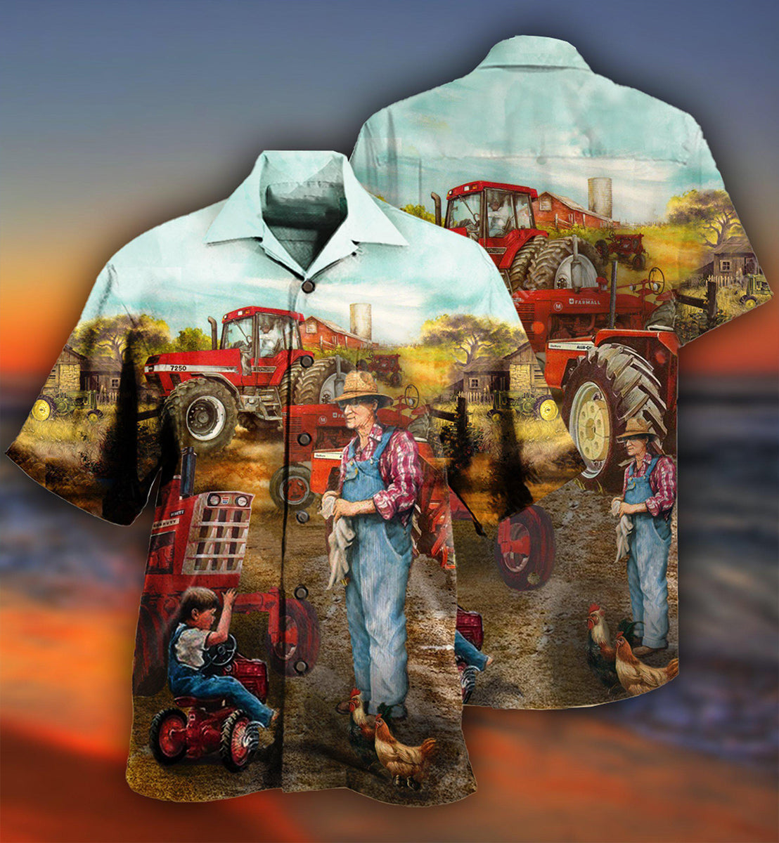 Awesome Fatherhood In Farm - Gift For Dad - Hawaiian Shirt